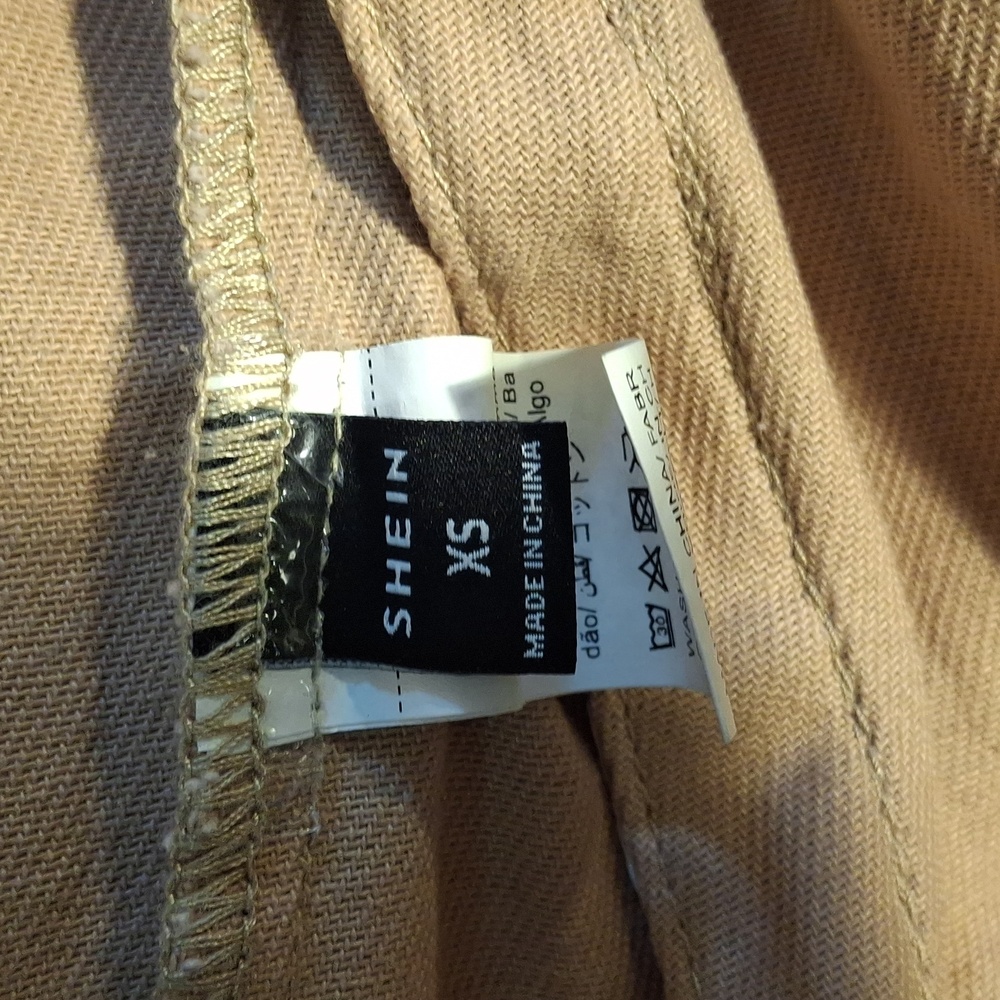 SHEIN tan Denim Jacket with Graphic Text - Picture 4 of 5